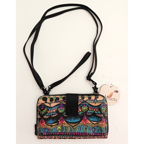 NWT Sakroots Artist Circle Lg Crossbody/Wristlet Smartphone Wallet  7.5X4.5 - Picture 1 of 13